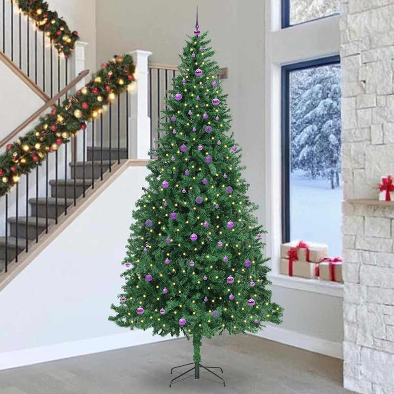 vidaXL Mű karácsonyfa 300 LED-del Zöld 300 cm PVC, Fém és Műanyag