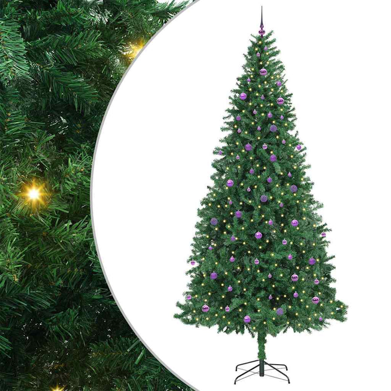 vidaXL Mű karácsonyfa 300 LED-del Zöld 300 cm PVC, Fém és Műanyag