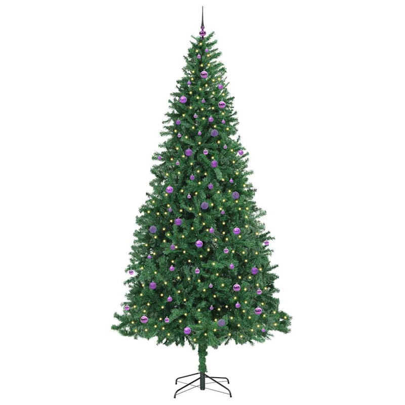 vidaXL Mű karácsonyfa 300 LED-del Zöld 300 cm PVC, Fém és Műanyag