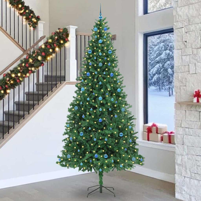 vidaXL Mű karácsonyfa 300 LED-del Zöld 300 cm PVC, Fém és Műanyag
