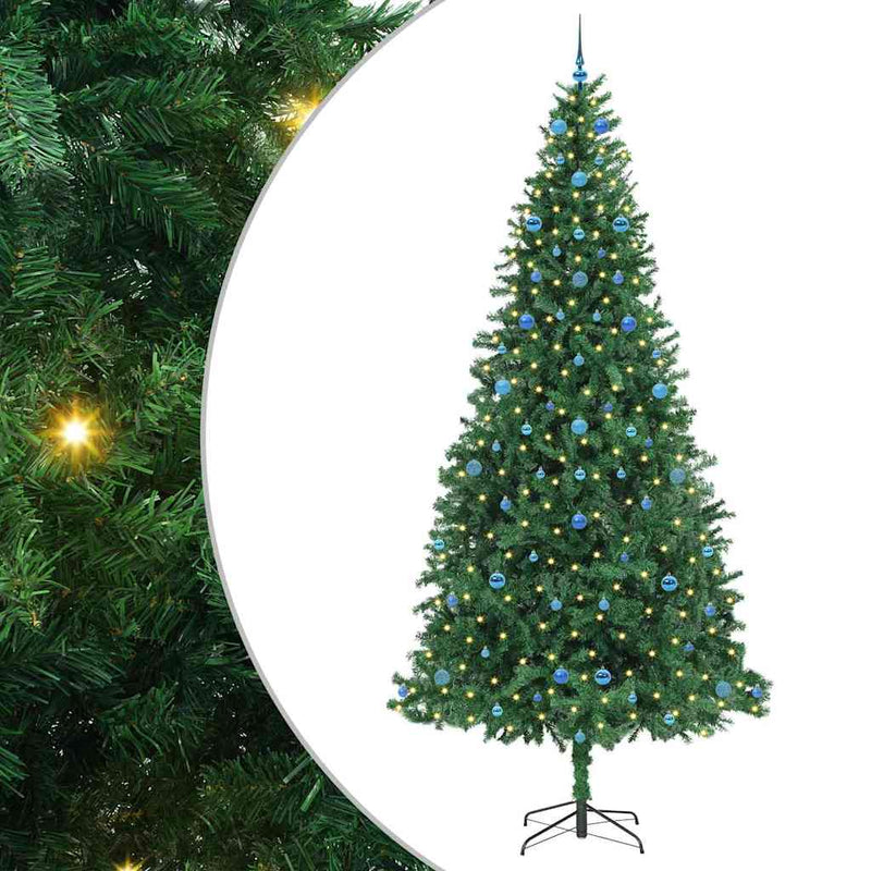 vidaXL Mű karácsonyfa 300 LED-del Zöld 300 cm PVC, Fém és Műanyag