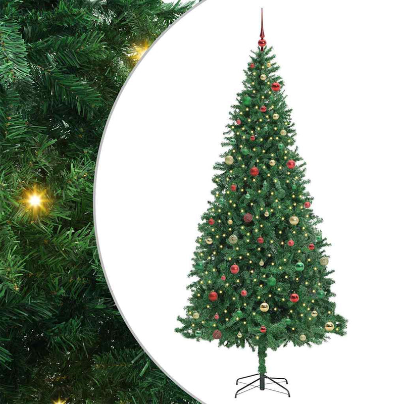 vidaXL Mű karácsonyfa 300 LED-del Zöld 300 cm PVC, Fém és Műanyag