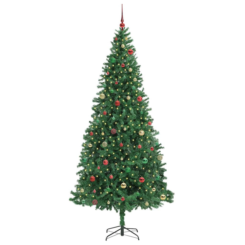 vidaXL Mű karácsonyfa 300 LED-del Zöld 300 cm PVC, Fém és Műanyag