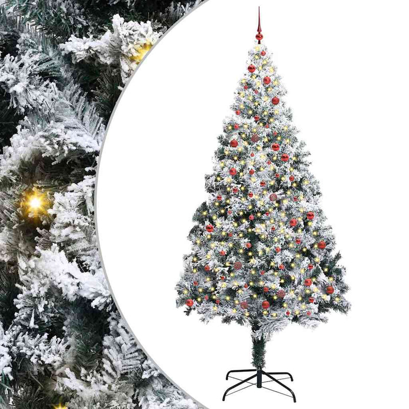 vidaXL Karácsonyfa dekoratív vonós lámpákkal Fehér 300 cm PVC