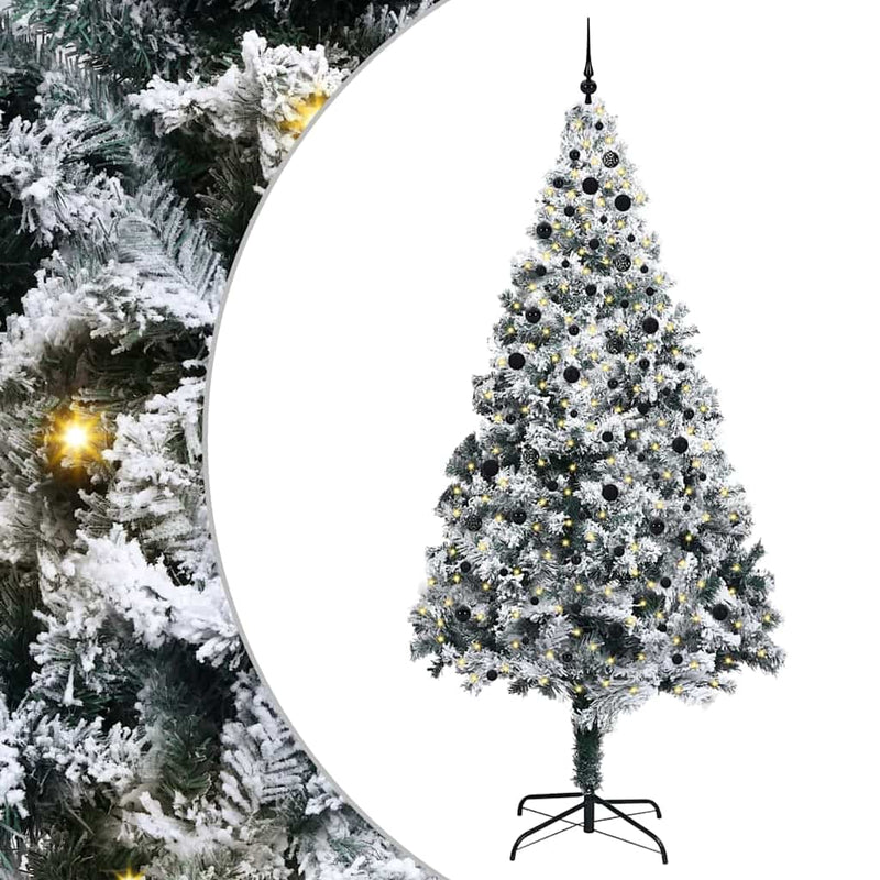 vidaXL Karácsonyfa dekoratív vonós lámpákkal Fehér 300 cm PVC