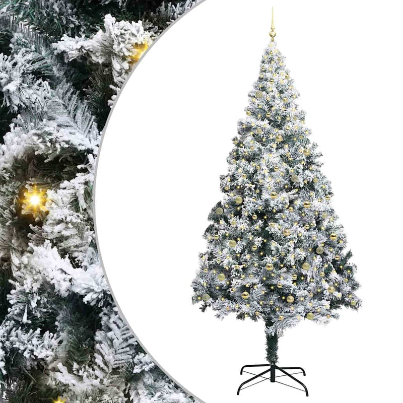 vidaXL Karácsonyfa dekoratív vonós lámpákkal Fehér 300 cm PVC
