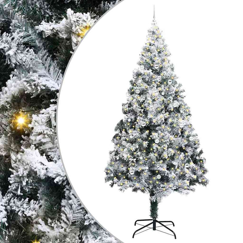 vidaXL Karácsonyfa dekoratív vonós lámpákkal Fehér 300 cm PVC