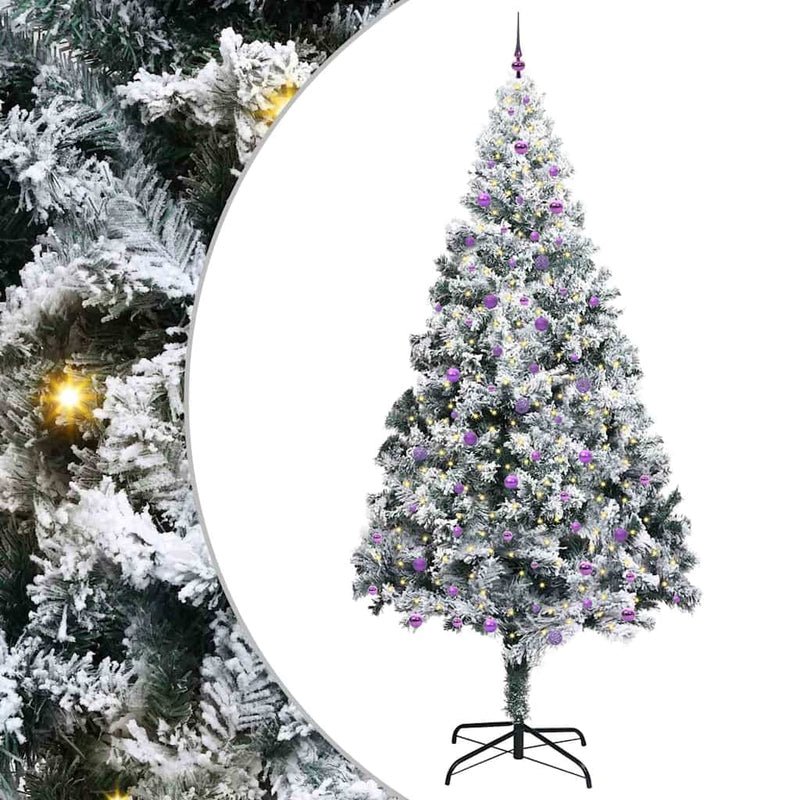 vidaXL Karácsonyfa dekoratív vonós lámpákkal Fehér 300 cm PVC