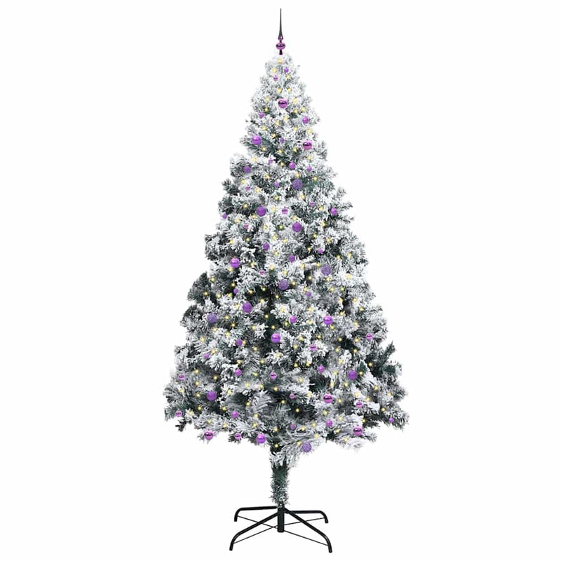 vidaXL Karácsonyfa dekoratív vonós lámpákkal Fehér 300 cm PVC