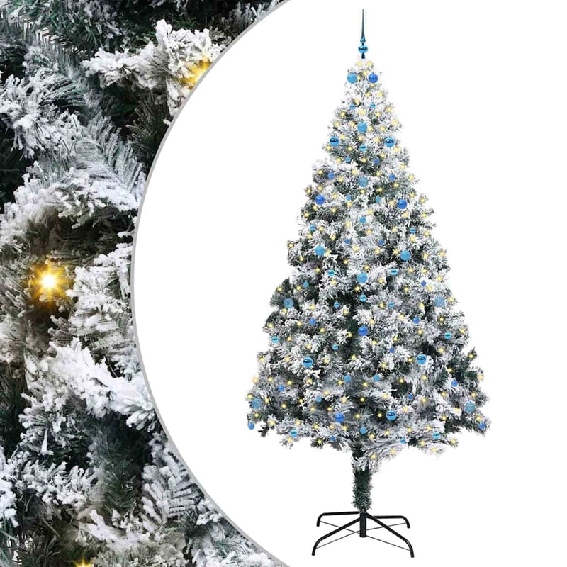 vidaXL Karácsonyfa dekoratív vonós lámpákkal Fehér 300 cm PVC
