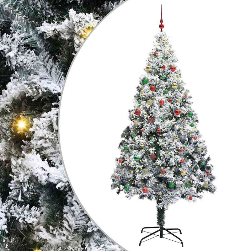 vidaXL Karácsonyfa dekoratív vonós lámpákkal Fehér 300 cm PVC