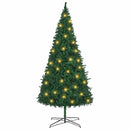 vidaXL Karácsonyfa dekoratív vonós lámpákkal Zöld 400 cm PVC