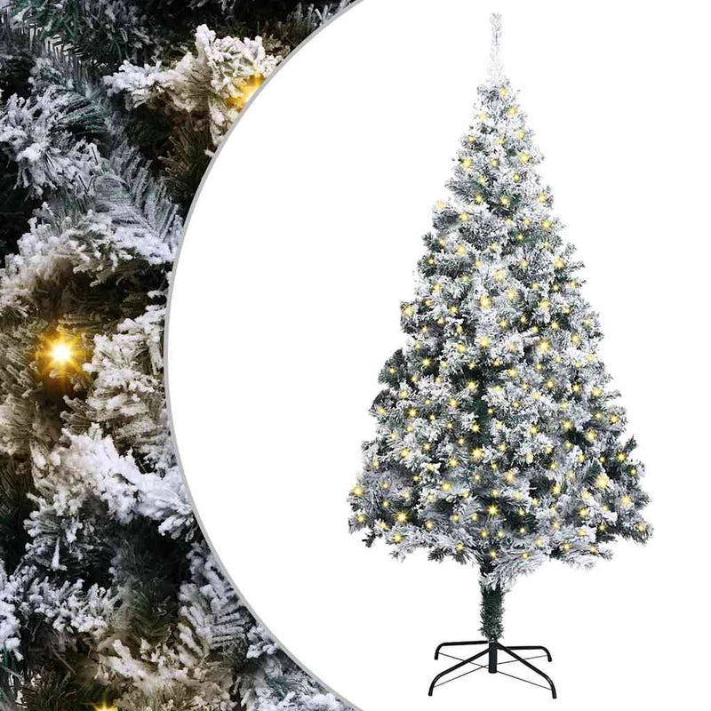 vidaXL Műfenyő Elővilágított Karácsonyfa 300 LED-del Zöld 400 cm PVC