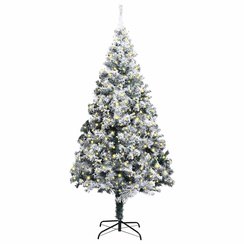 vidaXL Műfenyő Elővilágított Karácsonyfa 300 LED-del Zöld 400 cm PVC