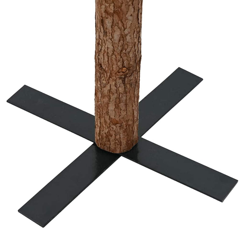vidaXL Karcsú karácsonyfa 150 LED-del Zöld 150 cm PVC és tömör fenyőfa