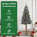 vidaXL Karcsú karácsonyfa 300 LED-del Zöld 180 cm PVC és tömör fenyőfa
