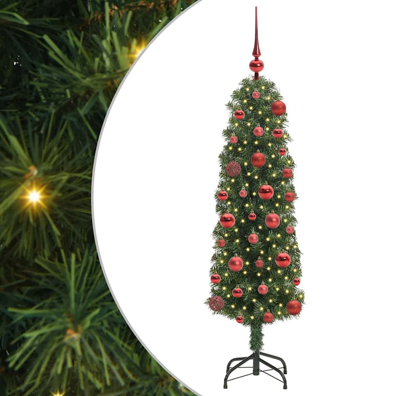 vidaXL Mű karácsonyfa 150 LED-del Zöld 120 cm PVC, acél és műanyag