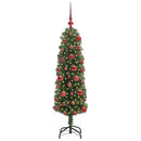 vidaXL Mű karácsonyfa 150 LED-del Zöld 120 cm PVC, acél és műanyag