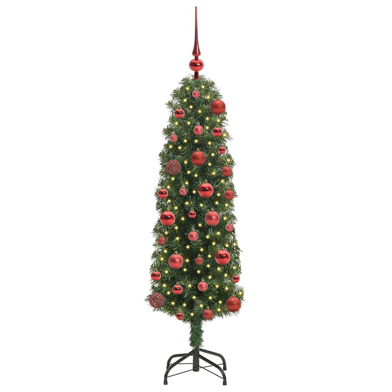 vidaXL Mű karácsonyfa 150 LED-del Zöld 120 cm PVC, acél és műanyag