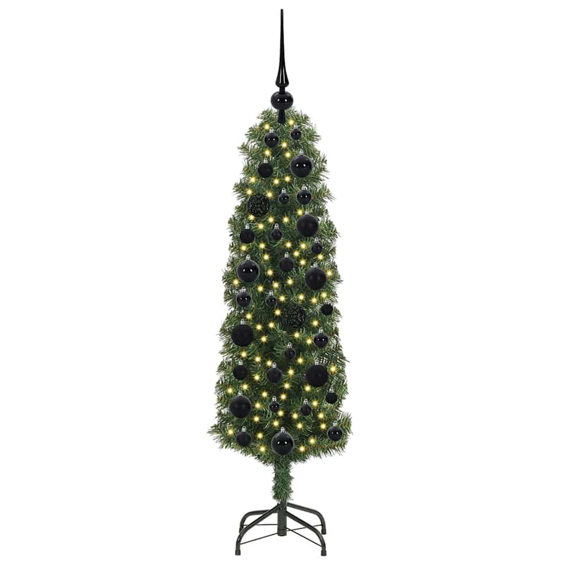 vidaXL Mű karácsonyfa 150 LED-del Zöld 120 cm PVC, acél és műanyag