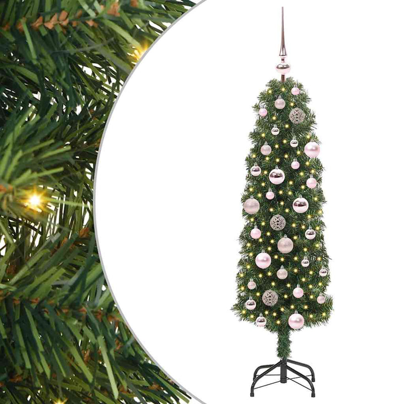 vidaXL Mű karácsonyfa 150 LED-del Zöld 120 cm PVC, acél és műanyag