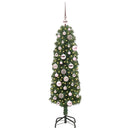 vidaXL Mű karácsonyfa 150 LED-del Zöld 120 cm PVC, acél és műanyag