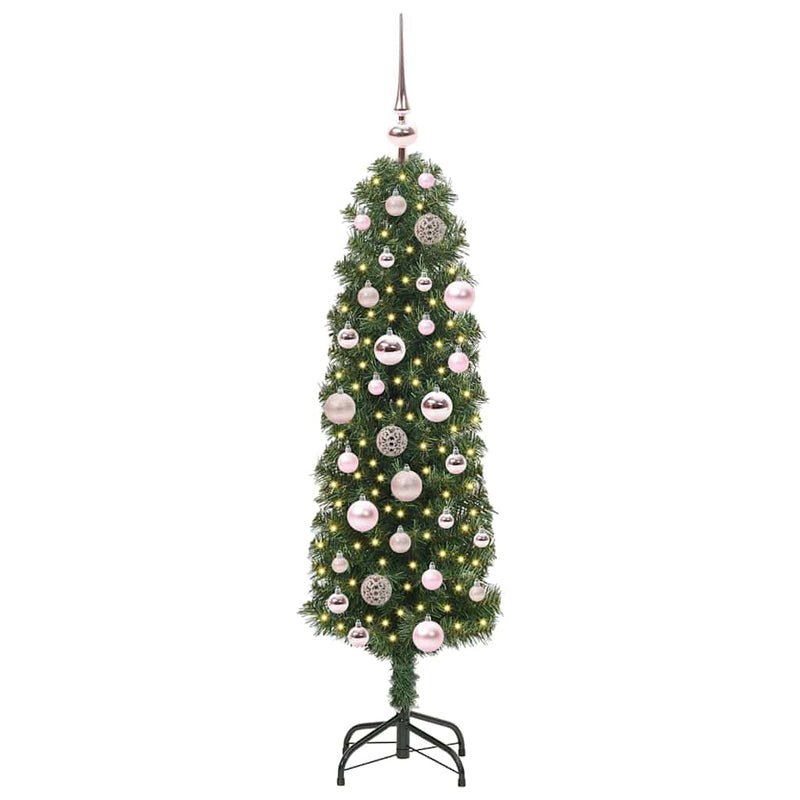 vidaXL Mű karácsonyfa 150 LED-del Zöld 120 cm PVC, acél és műanyag