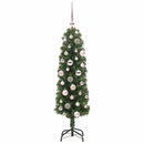 vidaXL Mű karácsonyfa 150 LED-del Zöld 120 cm PVC, acél és műanyag