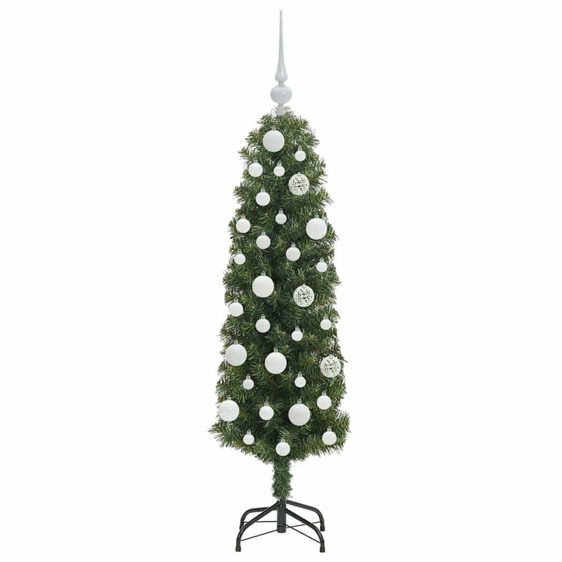 vidaXL Mű karácsonyfa 150 LED-del Zöld 120 cm PVC, acél és műanyag