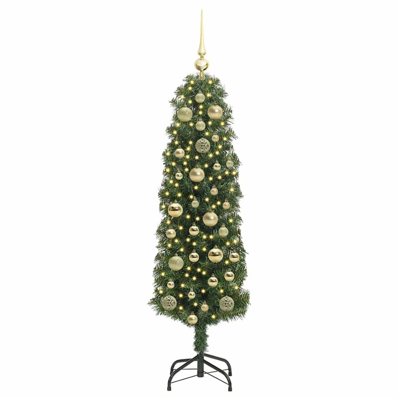 vidaXL Mű karácsonyfa 150 LED-del Zöld 120 cm PVC, acél és műanyag