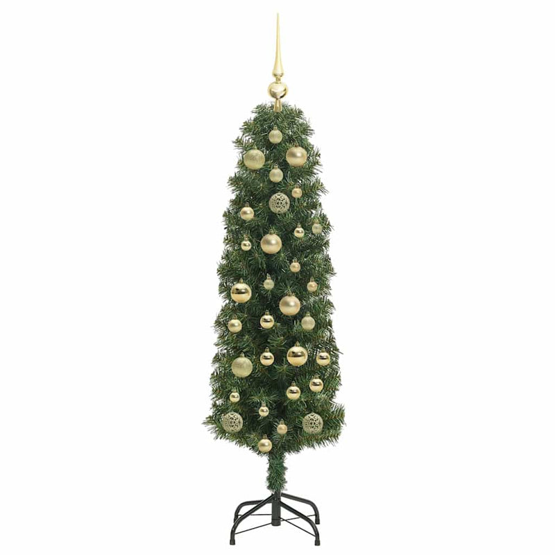 vidaXL Mű karácsonyfa 150 LED-del Zöld 120 cm PVC, acél és műanyag