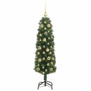 vidaXL Mű karácsonyfa 150 LED-del Zöld 120 cm PVC, acél és műanyag