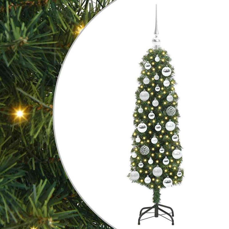 vidaXL Mű karácsonyfa 150 LED-del Zöld 120 cm PVC, acél és műanyag