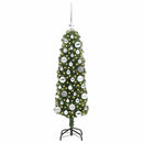 vidaXL Mű karácsonyfa 150 LED-del Zöld 120 cm PVC, acél és műanyag