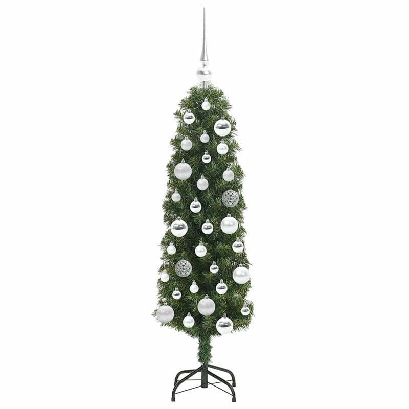 vidaXL Mű karácsonyfa 150 LED-del Zöld 120 cm PVC, acél és műanyag