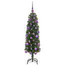 vidaXL Mű karácsonyfa 150 LED-del Zöld 120 cm PVC, acél és műanyag