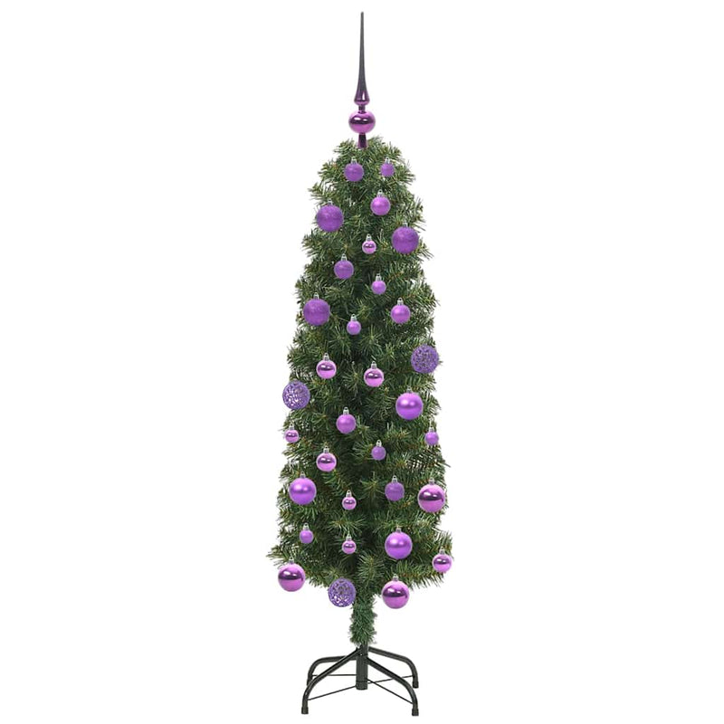 vidaXL Mű karácsonyfa 150 LED-del Zöld 120 cm PVC, acél és műanyag