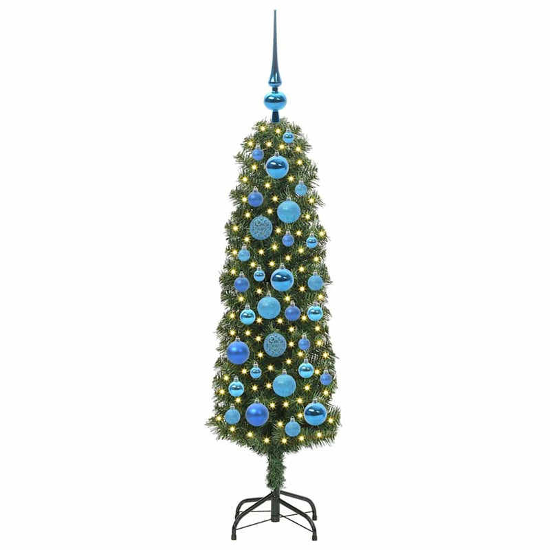 vidaXL Mű karácsonyfa 150 LED-del Zöld 120 cm PVC, acél és műanyag