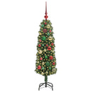 vidaXL Mű karácsonyfa 150 LED-del Zöld 120 cm PVC, acél és műanyag