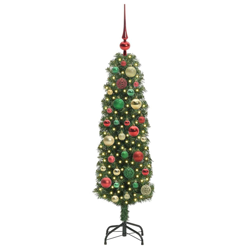 vidaXL Mű karácsonyfa 150 LED-del Zöld 120 cm PVC, acél és műanyag