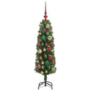 vidaXL Mű karácsonyfa 150 LED-del Zöld 120 cm PVC, acél és műanyag