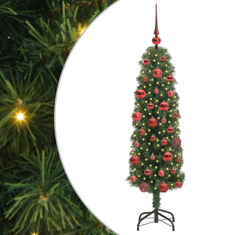 vidaXL Mű karácsonyfa 150 LED-del Zöld 150 cm PVC, acél és műanyag