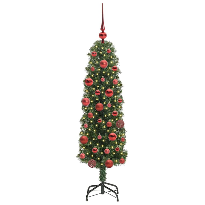 vidaXL Mű karácsonyfa 150 LED-del Zöld 150 cm PVC, acél és műanyag