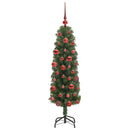 vidaXL Mű karácsonyfa 150 LED-del Zöld 150 cm PVC, acél és műanyag