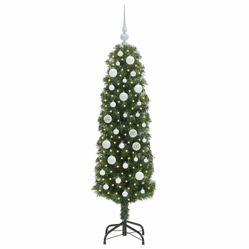 vidaXL Mű karácsonyfa 150 LED-del Zöld 150 cm PVC, acél és műanyag
