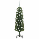 vidaXL Mű karácsonyfa 150 LED-del Zöld 150 cm PVC, acél és műanyag