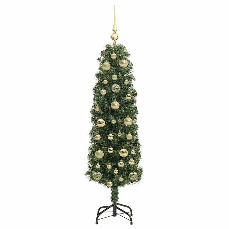 vidaXL Mű karácsonyfa 150 LED-del Zöld 150 cm PVC, acél és műanyag
