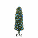 vidaXL Mű karácsonyfa 150 LED-del Zöld 150 cm PVC, acél és műanyag