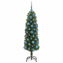 vidaXL Mű karácsonyfa 150 LED-del Zöld 150 cm PVC, acél és műanyag