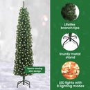 vidaXL Mű karácsonyfa 300 LED-del Zöld 180 cm PVC, acél és műanyag